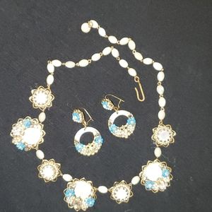 Vintage Boho Necklace Earrings Set